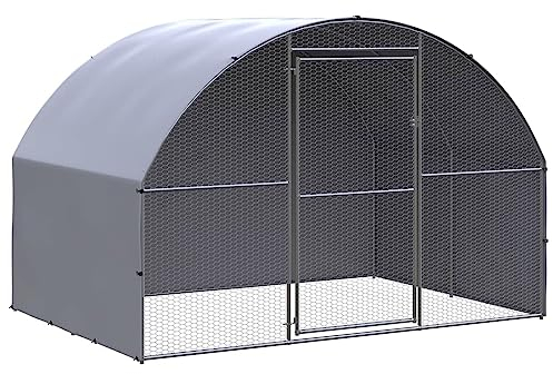 CIADAZ Outdoor-Hühnerstall, Kaninchenstall, Legenester Für Hühner, Hühnerhaus, Hasenstall Draußen, 3x2x2 m Verzinkter Stahl -at