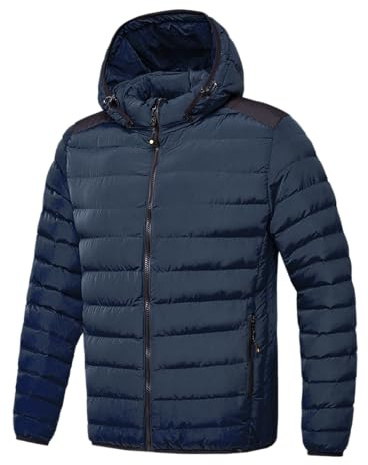 TONY BACKER Giubbotto Invernale Uomo Antivento con Cappuccio Rimovibile Regolabile e Tasche Interne ed Esterne Caldo Morbido Resistente L1202