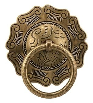 Türklopfer 2 Stück Schubladenring-Türgriff aus Messing, großer Türklopfer, antiker Türgriff mit Schrauben Deko (Color : Ring Dia 5cm)