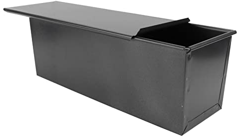 IMIKEYA Pullman Loaf with Lid, 750g Stainless Steel Bread Toast Box Mold Non Stick Baking Tray Rectangle Flat Toast with Cover Bakeware Tin