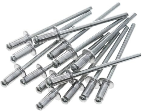 Mfingey Aluminium-Blindniete, expandierte Aluminium-Niete, selbststeckend, offenes Ende, Dekorationsverschluss, 3,0 mm x 8 mm, 50 Stück