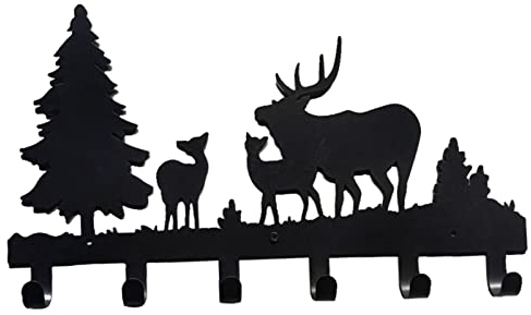 Duiaynke Kleiderbügel, Hakenleiste, Halterung, Aufbewahrung, Tür, dekorative Garderobe, montiert für Badezimmer, Büro, Bademantel, Handtaschen, Jacke (Hirschbaum)