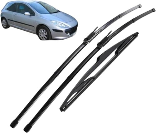 ZLxsmy Auto-Scheibenwischer-Set für Peugeot 307 2005-2007,Vorne + Hinten Wischer Klingen,Das Material ist langlebig und die Fenster sind sauber