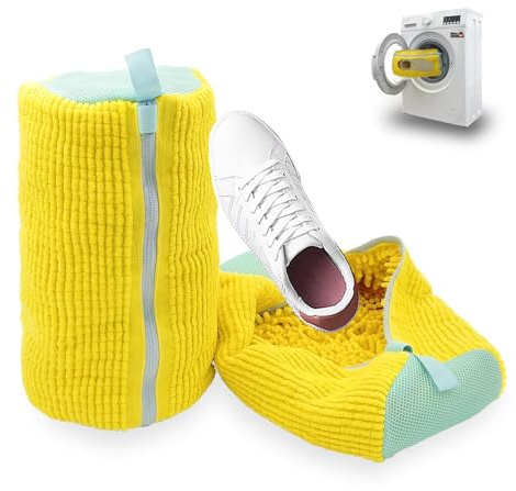 Schuhwaschbeutel Waschmaschine - Schuhbeutel Waschmaschine mit Reißverschluss Schuhwaschbeutel mit 360° Reinigungsflaum Wiederverwendbarer Schuhwaschbeutel für Alle Schuharten Und -Größen(1PCS)