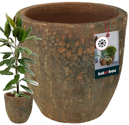 KOTARBAU® Keramik Pflanzenübertopf Braun Höhe 46 cm ⌀ 46 cm glasierte Blumentöpfe innen Wohnzimmer Outdoor & Indoor frostsicher Blumentopf Plant Pot Topf für Pflanzen