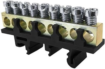 Bornier de phase IP00 noir 9 bornes pour câble de 1,5 à 16mm² - rail DIN - MOREK