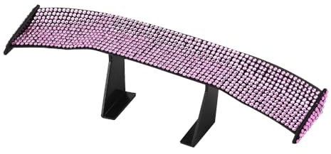 JSCARLIFE Bling Crystal Wing Spoiler, Auto Heckflügel, Rosa, ABS und künstliche Diamanten, Pink mit künstlichen Diamanten