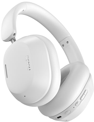 Noise Max 5 Active NoiseCancelling Wireless Headphones, 80Hr Playtime, High Fidelity Acoustics, Light & Foldable, Adaptive ANC, Low Latency, 1 Year Warranty, Perfect for Gaming & Music (Calm White)