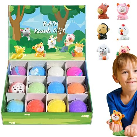 Badeball für Kinder, Badeball mit Spielzeug, Badeball mit Spielzeug, Land- und Meeresspielzeug, natürlicher, handgemachter Bio-Ball für Kinder, für Geburtstag, Halloween, Weihnachten
