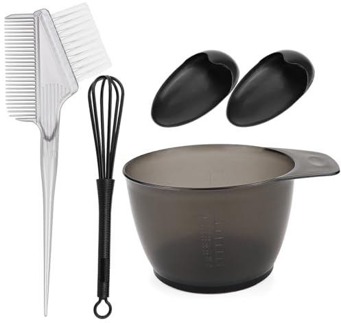 LNQ LUNIQI Haarfärbepinsel Haare Faerben Set, 4 Stück Profi Haarfärbeset Zubehör, Friseur Färbeschale Haare mit Schneebesen, DIY Haarfärbe Werkzeug Färbebürste Ohrabdeckung für Friseursalon Zuhause