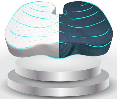 FENGMIAN Natural Latex Seat Cushion - Soft, Bouncy and Relieves Pressure - Suitable for Office Chair, Home Chair, Car, Gaming, Wheelchair, Meditation, and Yoga