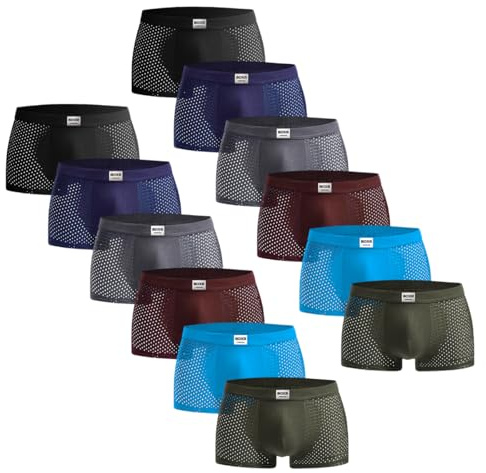 BOXR Underwear 12 boxer in bambù da uomo, ultra morbido, comfort ottimale, S-3XL, multicolore, M
