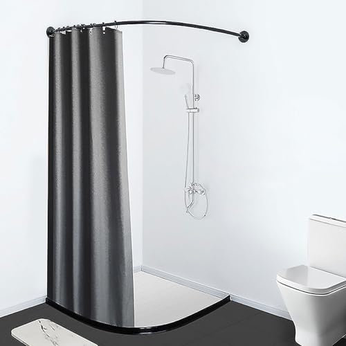 TapferBahn Duschvorhangstange L Forms,90 Grad Duschvorhangstange über Eck,Gebogene Gardinenstange für Badezimmer,Ecke Badewanne Edelstahl Teleskopstange,für Badezimmer Badewanne Umkleidekabine