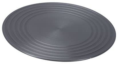 Placa de Descongelación Redonda de Aluminio Negra para Hornillo | 28cm, Efecto Difusor de Calor, Superficie Plana para Cocina de Gas, Evita Derrames y Mantiene Temperatura