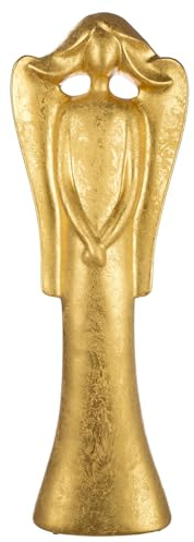 GILDE Figur Cecilia - Engel aus Keramik - Gold-matt - Höhe 71 cm - Dekoration - Geschenk - Wohnaccessoire - Engelstatue