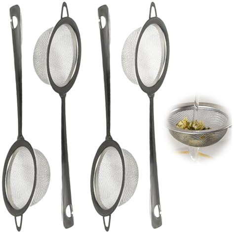Xdealcozyxc 4 Pcs Matcha Small Sieve Fine Mesh, 5.5 Cm Stainless Steel Mini Tea Strainer Fine Mesh