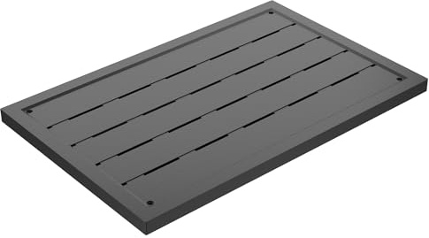 XMTECH Golvelement, 100 x 65 cm duschplattform, bottenplatta halkfri plast, halkfri duschmatta, inomhus och utomhus, för utomhusdusch, trädgårdsdusch, dusch- och bastugaller, antracit