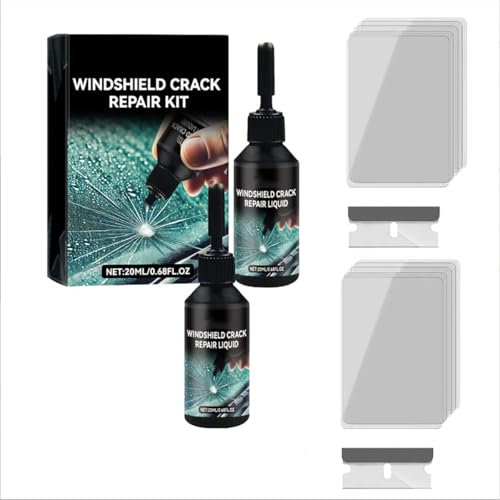 2 pezzi liquido di riparazione per parabrezza auto, kit di riparazione per crepe del parabrezza aggiornato 2025, colla per riparazione vetri auto, kit di riparazione graffi e crepe, strumenti per