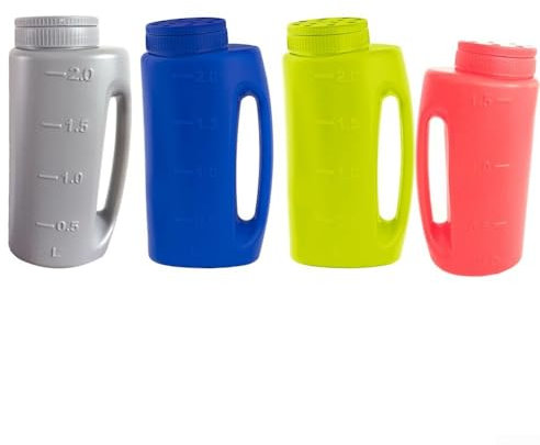 Spandiconcime manuale compatto con capacità di 2 litri per sale da neve, fertilizzante e cereali vegetali, con funzione di trasporto facile (rosso)