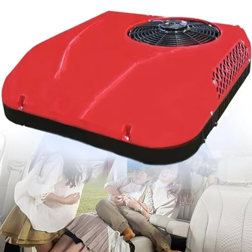 Kit Completo Condizionatore Portatile per Autotrasportatori,12v/24v Dc,Installazione Semplice,Per Camper,Camion,Trattori,Condizionatore D'aria per Atv,Pickup,Escavatori,24V-Red