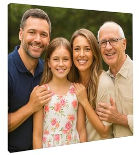 Lienzo Personalizado con Foto | Cuadro Decorativo en Lienzo | Regalo Original y Emotivo para Hogar, Familia, Hijos, Pareja, Mascotas | 100% Algodón Personalizado | Cupón Black Friday (90l x 60an cm)