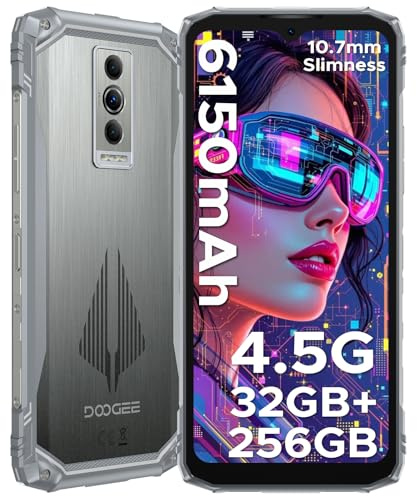 DOOGEE Blade10 Pro Energy Movil Irrompible Android 15, Móvil Resistente 32GB+256GB/2TB, 6150mAh Batería, 50MP Cámara Móvil Rugerizado, 10.7mm, 6.56 HD, IP68 / IP69K / MIL-STD-810H/NFC/OTG/GPS
