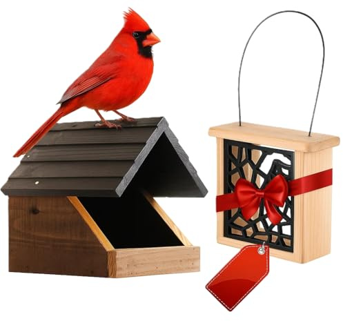 ZZTDHG Ouvert Bois cèdre Éère d'abri d'hirondelle Cardinale Mangeoire à Oiseaux en gâteau de suif – Nichoir Pheobe, Merle, merles, colombes, Kits d'alimentation nichoirs pour Adultes.