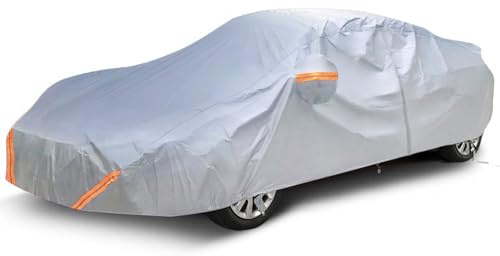 Telo Copriauto Completo Per Rivian R1T Quad-Motor Sand Edition 2023-2025, Telo copriauto in cotone per esterni, impermeabile, antipolvere, anti-neve, anti-UV, con strisce riflettenti