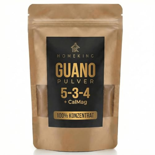 Geruchsarmer Blumendünger & Rosendünger 1kg – HOMEKING Bio Guano Pulver Naturdünger für Zimmerpflanzen, Balkonpflanzen, Hortensien, Rosen, Blumen & Gartenpflanzen