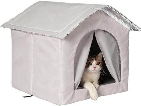 Katzenhaus Für Draußen Im Winter – Winddichtes Warmes Katzenbett | Wetterfeste Höhle Für Katzen, Kätzchen Und Kleine Hunde, Geeignet Für Garten, Terrasse, Balkon
