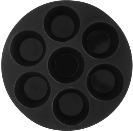 BATHVEVE Stampo per Torta a 7 Fori in Silicone Nero per Casa | Facile da Pulire, Flessibile, per Forno ad Aria, Uso in Pasticceria Professionale