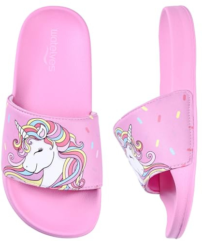 Ciabatte da bagno per bambini, estive e ragazze, antiscivolo, da spiaggia, Unicorso rosa, 29 EU