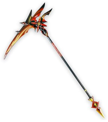 1PC Arlecchino Sickle Weapon Keychain Crimson Moon's Semblance Decoration with Bracket (Foldable)