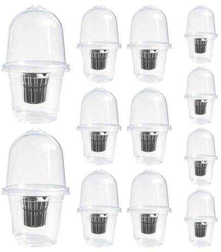Generisch Set di 12 vasi per coltivazione , vasi per la coltivazione di fiori, vasi con coperchio, per proprietari di casa, giardinieri hobbisti, davanzale, balcone, ufficio, soggiorno