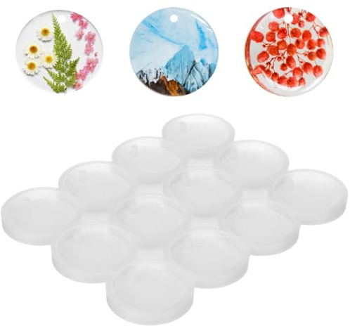 WESIEVYA Silicone Coin Mold for Resin Casting, Handmade Resin Molds with Strong Sturdy Material, Versatile Use for Creating a Variety of Crafts and Pendants, White Flat Shape