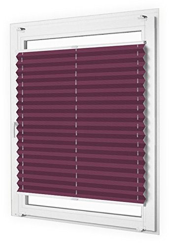 Sun World Plissee nach Maß, Klemmfix, ohne Bohren, deutsche Wertarbeit, 25 Farben (Farbe: Lila, Höhe: 20-80cm, Breite: 61-70cm)