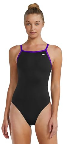 TYR Women’s Hexa Diamondfit Swimsuit, Black/Purple, 32