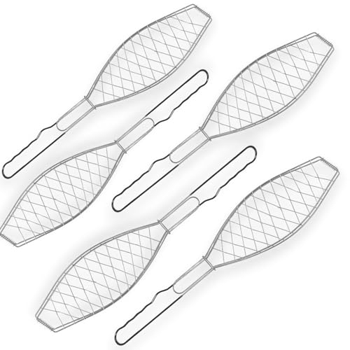 5 Stück Fischbräter Grill Zange für Fischr Grillwänder Fischzange Fischgriller von all-around24 (Metall,)
