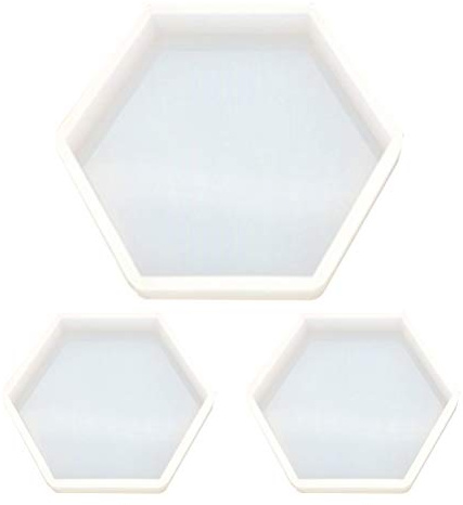Supvox Epoxidharz Silikonform 3 Stück Hexagonal Gießform Für Diy Schmuckherstellung Großes Sechseck + 2 Kleine Flexible Wiederverwendbare Bastelhilfe