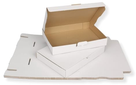 10 St. Maxibriefkarton 320 x 225 x 50 mm DIN A4 weiß Warensendung Faltkarton, Warenpost, Klappdeckelkarton