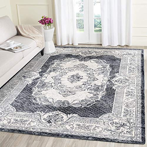 Area Rugs Modern Style Rug Artistic Traditional Unique Carpet Soft Short Pile Living Room Carpets Anti Slip Floor Mat Large for Hallway Bedroom (Grey white, 200 x 200 cm)