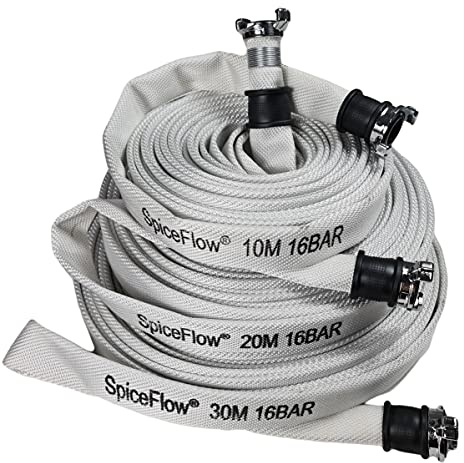 SpiceFlow byggslang industrislang GEKA-kompatibel 10 meter brandslang trädgårdsslang VA-tråd 16 bar