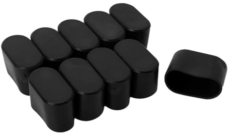 Freebily 10 Stück Stuhlbeinkappen Möbelfüße Schutz Stuhl Kappen Füße Eckig Rechteckig Silikon Möbel Zubehör Tisch Fuß Pads Gummifuß Bodenschutz Schwarz 20 * 40mm