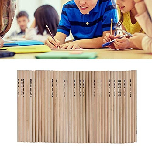 MOUMOUTEN Holz Graphitstifte, Holzbleistifte Natur, 50 Stücke Bleistift Holzstifte Holzgefasste Graphitstifte in Großen Mengen für Prüfungen und Klassenzimmer(HB)