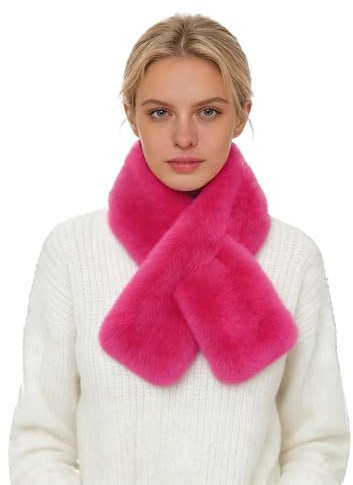Lina & Lily Écharpe à Col en Fausse Fourrure pour Femme Hiver