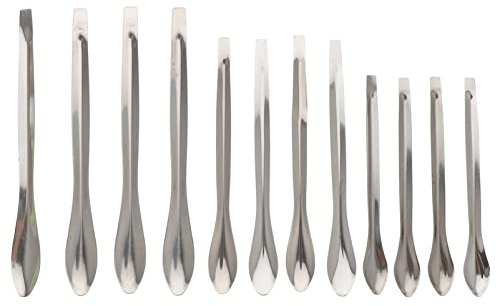 iplusmile 12Pcs Laboratorio Spatula Laboratorio Micro Scoopula Scoopula in Acciaio Inox Spatula Spatula Micro Cucchiai Chimica Scomply per Medicina Polveri Gel cap Filler