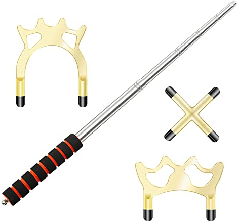 TIHOOK 4 STK,Versenkbare Billard Queue Stick Brücke, Queue Halter,Billard Queue Zubehör,3 STK Abnehmbarem Messing Brücken Kopf,Billard Queue Stick Brücke für Pool Tisch (Gold)