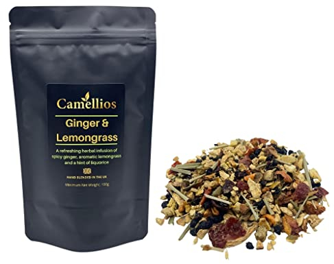 Ginger and Lemongrass Tea, Herbal Loose Leaf Tea, Camellios (100g)