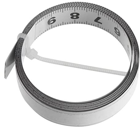 TEHAUX 1m Self-adhesive Steel Miter Track Tape Measure Metric Scale Ruler for Woodworking Right to Left Wear-resistant Markings for Workbenches Machines and Tables