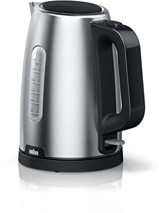 Braun PurShine Hervidor Eléctrico, Base Giratoria 360°, Indicador de Nivel de Agua, Almacenamiento para el Cable, Función de Apagado Automático, Capacidad de 1,7L, WK1500BK, 2200W, Negro